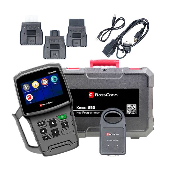 Kmax 850 The fastest key programmer among competitors. Time-saving Powerful software for American, Asian and European cars. Online Support. Read Pin Code, add keys, erase keys, all keys lost.