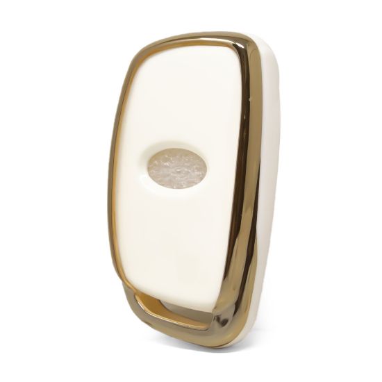 New Aftermarket Nano High Quality Cover For Hyundai Tucson Smart Remote Key 4 Auto Start Buttons White Color | Emirates Keys