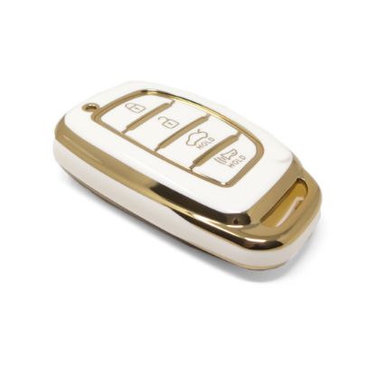 New Aftermarket Nano High Quality Cover For Hyundai Tucson Smart Remote Key 4 Auto Start Buttons White Color | Emirates Keys