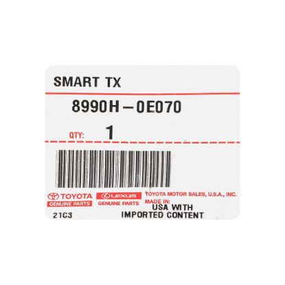 New Toyota Highlander 2019 Genuine / OEM Smart Remote Key 2 Buttons 433MHz OEM Part Number: 8990H-0E070 , 8990H0E070 - FCC ID: 14FCC | Emirates Keys