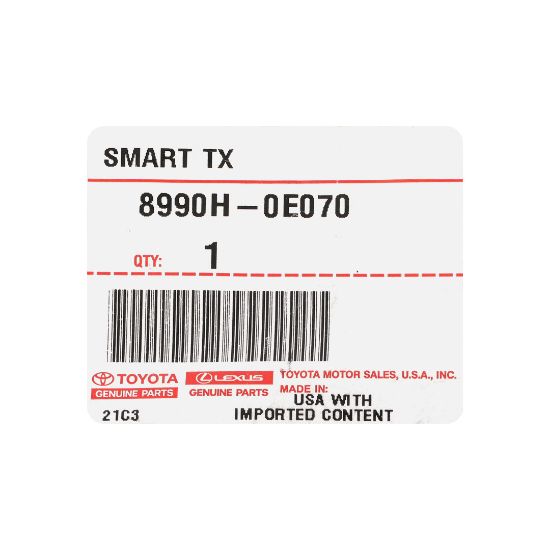 New Toyota Highlander 2019 Genuine / OEM Smart Remote Key 2 Buttons 433MHz OEM Part Number: 8990H-0E070 , 8990H0E070 - FCC ID: 14FCC | Emirates Keys