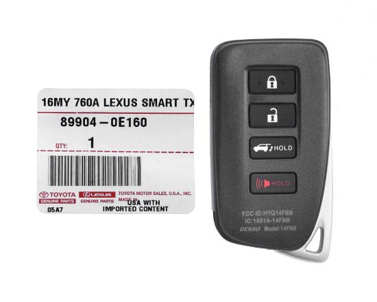 New Lexus RX350 2016-2020 Genuine/OEM Smart Key 4 Buttons 315MHz 89904-0E160 89904-48C30 89904-0E170 / FCCID: HYQ14FBB | Emirates Keys
