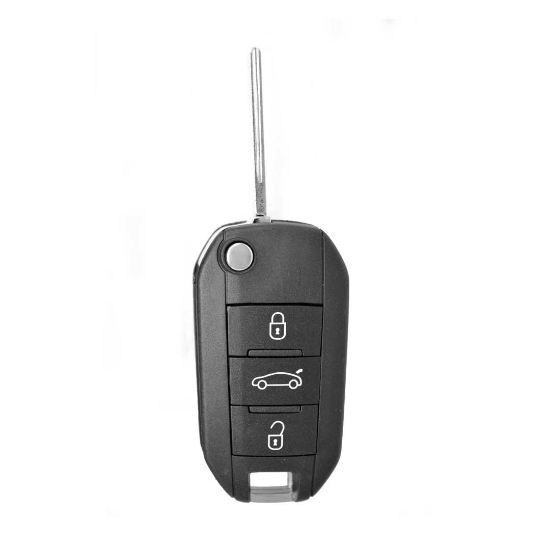 Peugeot 301-508 Citroen C-Elysee C4-Cactus Flip Remote Key Shell 3 Buttons, Mk3 Remote Key Cover, Key Fob Shells Replacement At Low Prices | Emirates Keys