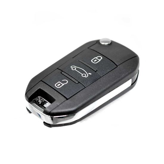 Peugeot 301-508 Citroen C-Elysee C4-Cactus Flip Remote Key Shell 3 Buttons, Mk3 Remote Key Cover, Key Fob Shells Replacement At Low Prices | Emirates Keys
