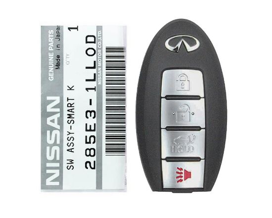 Brand NEW Infiniti QX56 2011 Genuine/OEM Smart Key 4 Buttons 433MHz PCF7952A Transponder 285E3-1LL0D, 285E3-1LL0B / FCCID: CWTWB1U787 | Emirates Keys