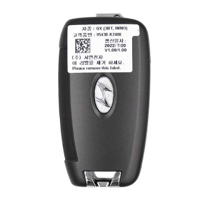 New Hyundai Venue 2020 Genuine Flip Remote 2+1 Buttons 433MHz OEM Part Number: 95430-K2400 - FCC ID: SY51GRGE03 - Transponder - ID: HITAG 128-bits AES ID4A PCF7939MA