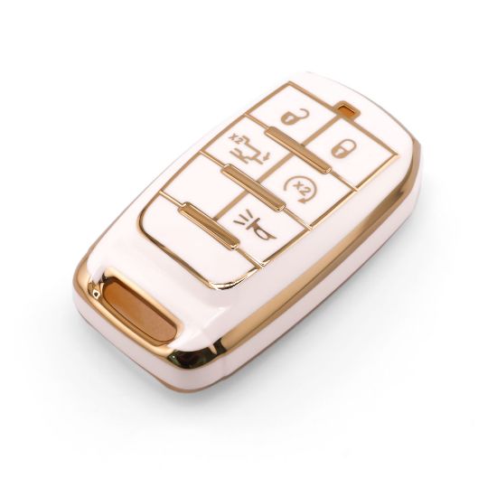 New Aftermarket Nano High Quality Cover For Jeep Remote Key 5 Button White Color Jeep-D11J5B | Emirates Keys