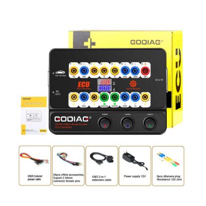 New GODIAG GT100 + New Generation Auto Tools OBD II Break Out Box ECU Connector with Electronic Current Display | Emirates Keys