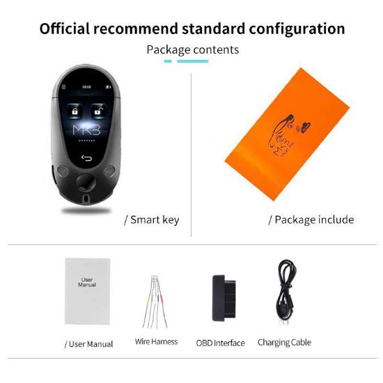 LCD Universal Modified Smart Remote Key PKE System For All Keyless Car Mercedes Benz Style Black Color  | Emirates Keys