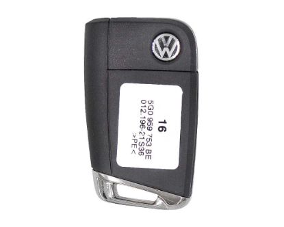 Volkswagen VW Golf MQB 2015 Flip Proximity Remote Key 3+1 Buttons 315MHz OEM Part Number: 5G0 959 753 BE Transponder ID: Megamos Crypto 128-bits AES - ID88