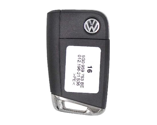 Volkswagen VW Golf MQB 2015 Flip Proximity Remote Key 3+1 Buttons 315MHz OEM Part Number: 5G0 959 753 BE Transponder ID: Megamos Crypto 128-bits AES - ID88