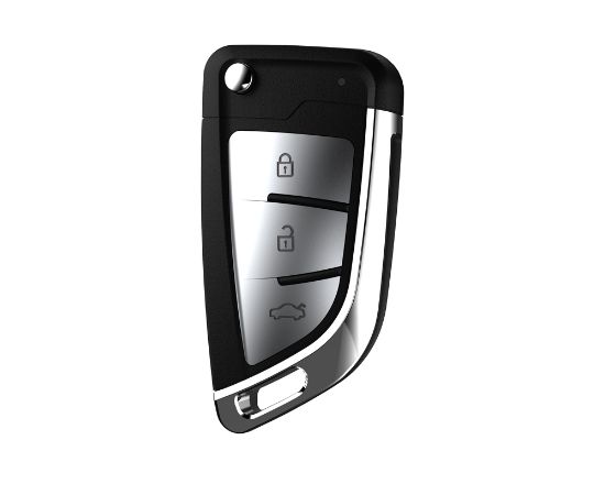 xhorse-vvdi-key-tool-vvdi2-flip-remote-key-3-silver-buttons-knife-type-with-super-transponder-xekf21en