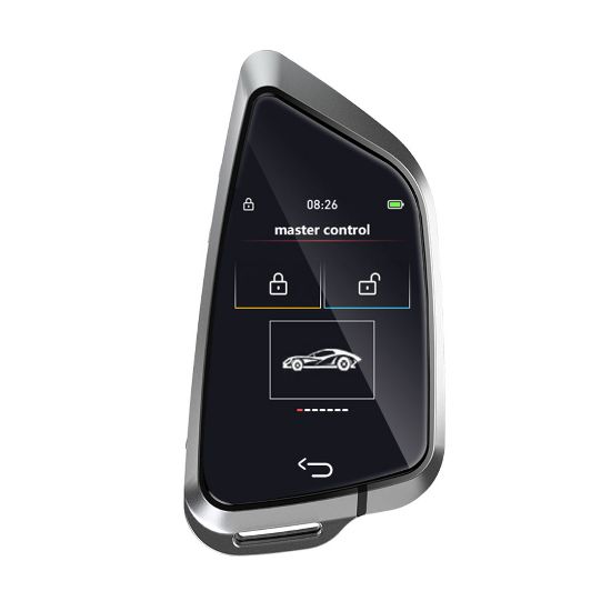 lcd-universal-smart-key-kit-with-keyless-entry-and-ios-car-knife-style-location-tracking-system-silver-color