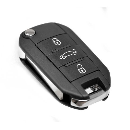 New-Peugeot-301-508-Citroen-C-Elysee-C4-Cactus-Flip-Remote-Key--433-MHz-3-Buttons---MK3-Remotes---Emirates-Keys
