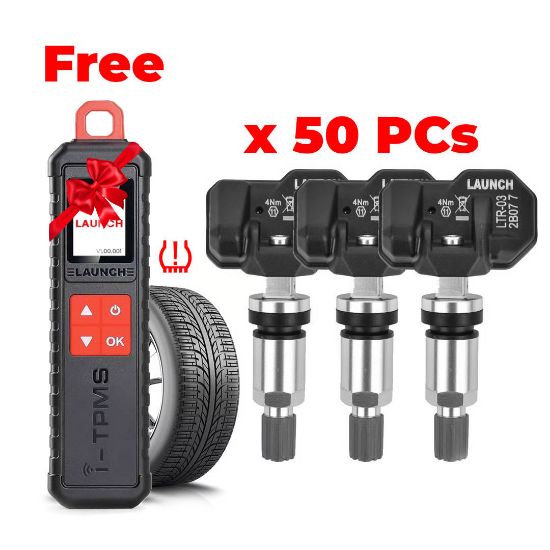 New-Bundle-50-Pcs-Launch-TPMS-Sensor-Metal-LTR-03-RF-Sensor-315MHz-&-433MHz-2-in-1-Tire-Pressure-+-Launch-X-431-TSGUN-TPMS-WAND-Tire-Pressure-Detector-Activate-For-Free---Emirates-Keys